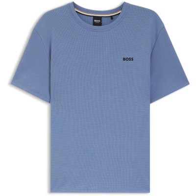 тениска,boss,mens,boss,bodywear,waffle,t,shirt,with,structured,design,lt,pastel,blue
