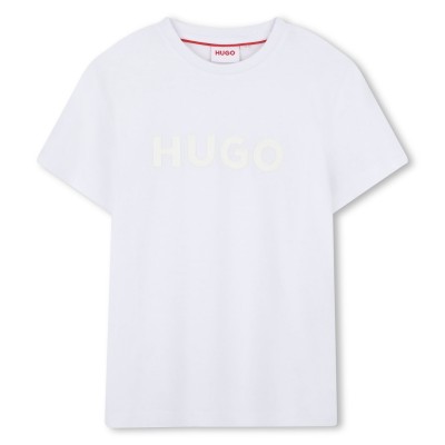 юношеска,тениска,детски,облекла,hugo,logo,t,shirt,juniors,white,10p