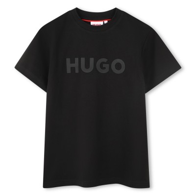 юношеска,тениска,детски,облекла,hugo,logo,t,shirt,juniors,black,09b