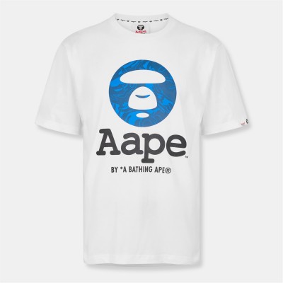 облекла,на,разпродажба,мъжки,тениски,aape,aape,og,moon,face,t,sn52,white