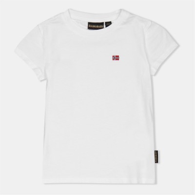 юношеска,тениска,детски,3/4,панталони,napapijri,napa,salis,short,sleeve,t,shirt,juniors,white,002