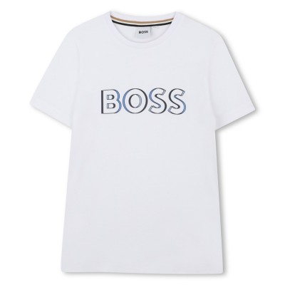 юношеска,тениска,детски,облекла,boss,bold,logo,t,shirt,juniors,white,10p