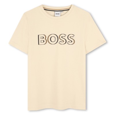тениска,детски,3/4,панталони,boss,kids',bold,logo,t,shirt,vanille,21c