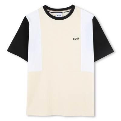 юношеска,тениска,детски,облекла,boss,block,logo,t,shirt,junior,vanille,21c