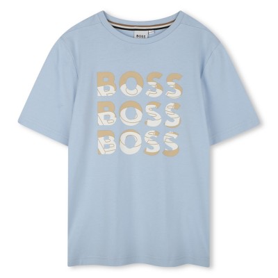 юношеска,тениска,детски,облекла,boss,multi,logo,t,shirt,juniors,prsn,blue,887