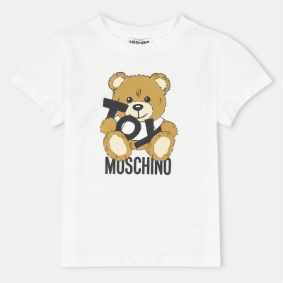 юношеска,тениска,детски,3/4,панталони,moschino,toy,bear,t,shirt,juniors,white,10101