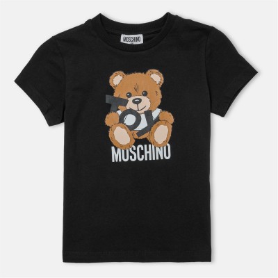 юношеска,тениска,детски,3/4,панталони,moschino,toy,bear,t,shirt,juniors,black,60100