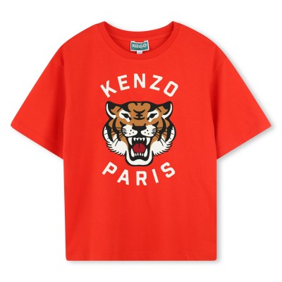 юношеска,тениска,детски,3/4,панталони,kenzo,tiger,t,shirt,juniors,red,997