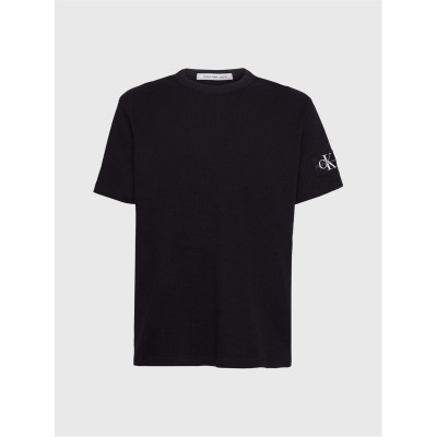 облекла,на,разпродажба,мъжки,тениски,calvin,klein,jeans,badge,waffle,tee,black