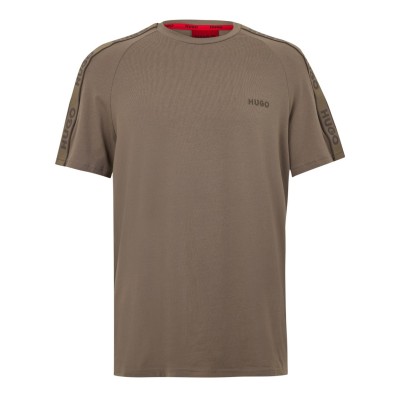 тениска,мъжки,тениски,hugo,logo,tape,t,shirt,beige,219