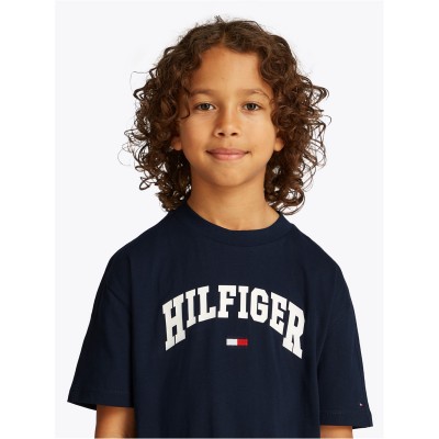 тениска,детски,3/4,панталони,tommy,hilfiger,kids',varsity,short,sleeve,t,shirt,night,navy,c1g