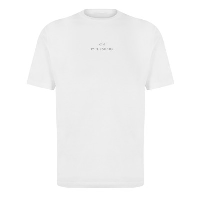 тениска,с,щампа,мъжки,тениски,paul,and,shark,print,logo,tee,bright,white