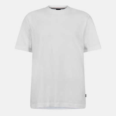 тениска,мъжки,тениски,boss,men,s,htaut,81,black,cotton,t,shirt,white,100