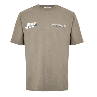 тениска,мъжки,тениски,jack,wills,overlap,text,t,shirt,smokey,olive