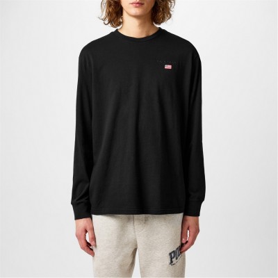 тениска,облекла,на,разпродажба,мъжки,тениски,polo,sport,side,logo,long,sleeve,t,shirt,polo,black