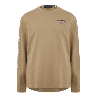 тениска,облекла,на,разпродажба,мъжки,тениски,polo,sport,side,logo,long,sleeve,t,shirt,desert,khaki