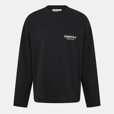 тениска,облекла,на,разпродажба,мъжки,тениски,fear,of,god,essentials,men's,long,sleeve,t,shirt,jet,black