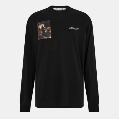 тениска,облекла,на,разпродажба,мъжки,тениски,off,white,men's,long,sleeve,t,shirt,black,white