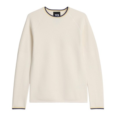 фланелка,с,дълъг,ръкав,мъжки,тениски,adidas,originals,mens,by,wales,bonner,x,y3,knit,base,long,sleeve,top,cream,white