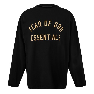 фланелка,с,дълъг,ръкав,мъжки,тениски,fear,of,god,essentials,jersey,long,sleeve,tee,black
