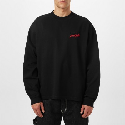 тениска,облекла,на,разпродажба,мъжки,тениски,purple,brand,oversized,long,sleeve,t,shirt,black