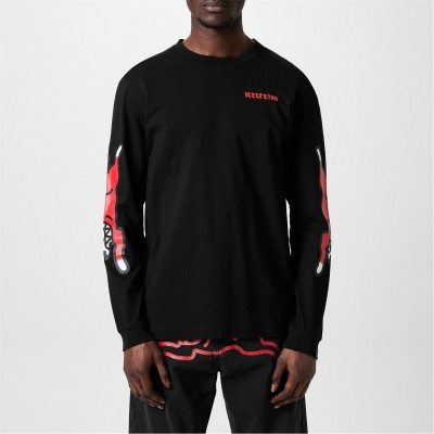 тениска,облекла,на,разпродажба,мъжки,тениски,icecream,men's,run,dog,long,sleeve,t,shirt,black