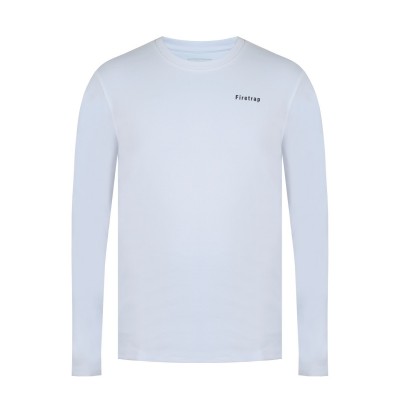 мъжка,фланелка,с,дълъг,ръкав,мъжки,тениски,firetrap,long,sleeve,top,mens,white