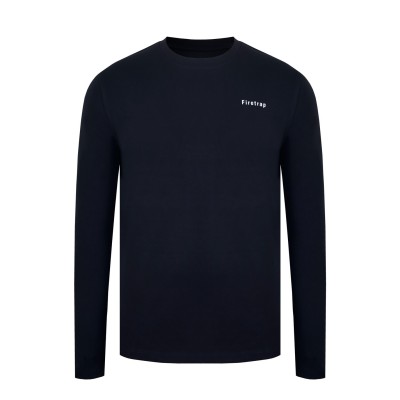 мъжка,фланелка,с,дълъг,ръкав,мъжки,тениски,firetrap,long,sleeve,top,mens,black