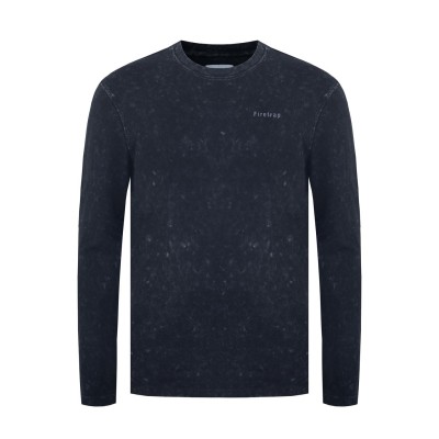 тениска,мъжки,тениски,firetrap,long,sleeve,wash,t,shirt,black