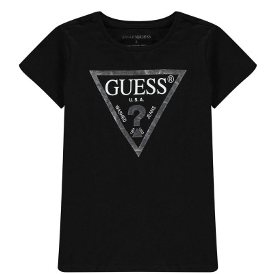 тениска,детски,3/4,панталони,guess,girl's,core,logo,t,shirt,black,a996,jblk