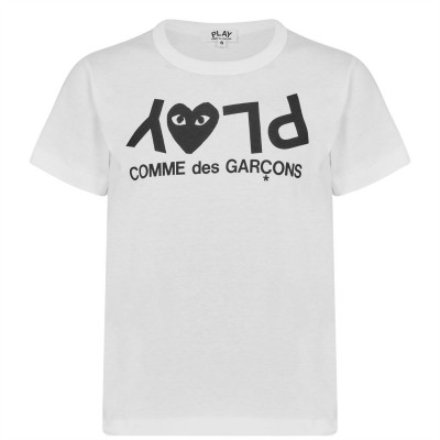 детски,3/4,панталони,comme,des,garcons,play,juniors,upside,down,logo,tee,white,1