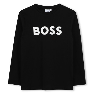 детска,тениска,детски,облекла,boss,boss,large,logo,t,shirt,junior,boys,black,09b