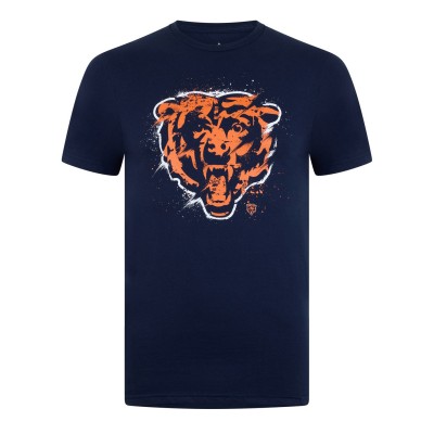 тениска,дамски,тениски,дамски,топове,nfl,splatter,tee,unisex,adults,chicago,bears