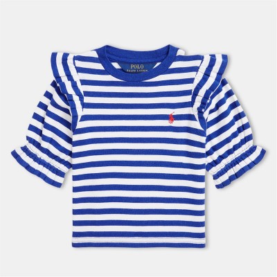 юношеска,тениска,детски,3/4,панталони,polo,ralph,lauren,striped,t,shirt,juniors,blue,white
