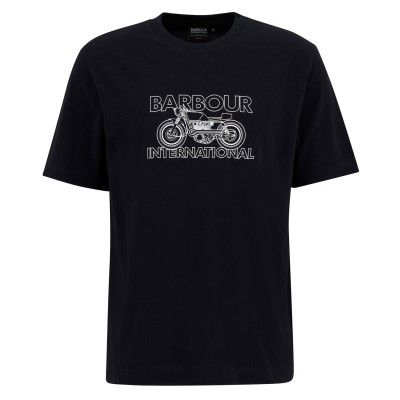тениска,мъжки,тениски,barbour,international,mens,cowl,motorbike,graphic,t,shirt,black,bk11