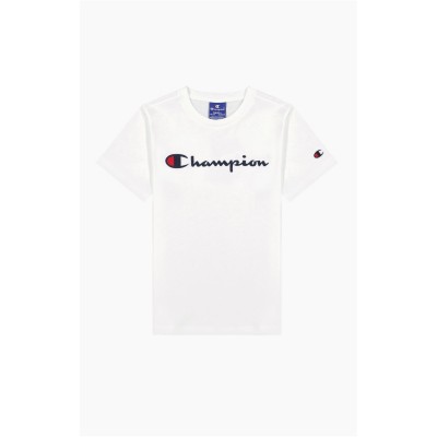 тениска,детски,тениски,champion,logo,t,shirt,white