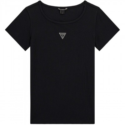тениска,guess,kids,knitted,logo,slim,fit,t,shirt,jet,black,jblk