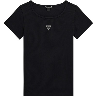 тениска,детски,3/4,панталони,guess,kids',knitted,logo,slim,fit,t,shirt,jet,black,jblk