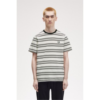 тениска,мъжки,тениски,fred,perry,men's,fine,stripe,regular,fit,t,shirt,ecru,black,s70