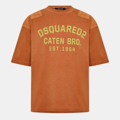 тениска,мъжки,тениски,dsquared2,men,s,dsq,caten,oversized,t,shirt,rust