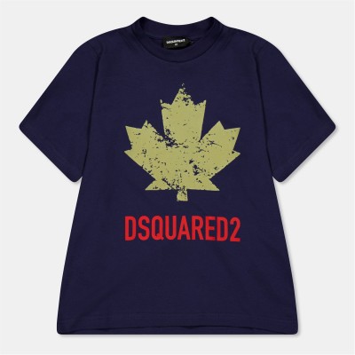 тениска,детски,3/4,панталони,dsquared2,kids,regular,fit,t,shirts,blue,dq864