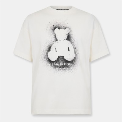 облекла,на,разпродажба,мъжки,тениски,palm,angels,palm,spray,bear,t,sn53,white