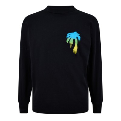 облекла,на,разпродажба,мъжки,тениски,palm,angels,palm,sprayed,palm,t,sn99,black,green