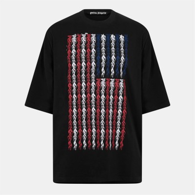 тениска,облекла,на,разпродажба,мъжки,тениски,palm,angels,men's,flames,flag,oversized,t,shirt,black