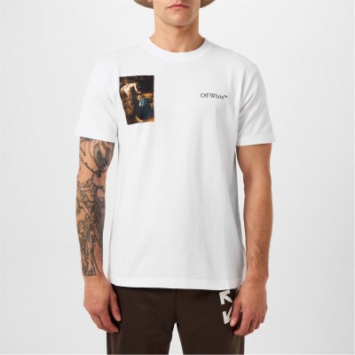 тениска,облекла,на,разпродажба,мъжки,тениски,off,white,caravaggio,lute,print,t,shirt,white,black
