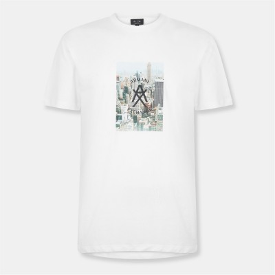 тениска,мъжки,тениски,armani,exchange,ax,skyline,tee,sn61,off,white