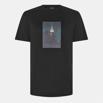 тениска,мъжки,тениски,armani,exchange,ax,skyline,tee,sn61,black,uc001