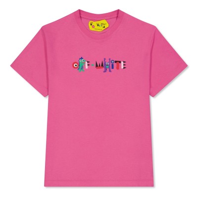 юношеска,тениска,детски,облекла,off,white,monster,logo,t,shirt,juniors,fuchsia,white