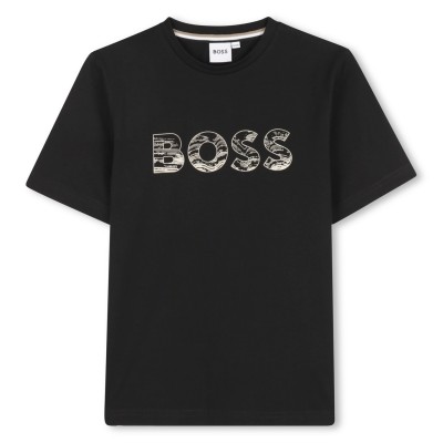 тениска,детски,облекла,boss,boss,print,t,shirt,jn61,black