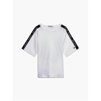 тениска,детски,облекла,calvin,klein,jeans,tape,t,shirt,white